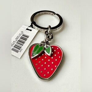 NWT COACH Strawberry Enamel Keychain Charm